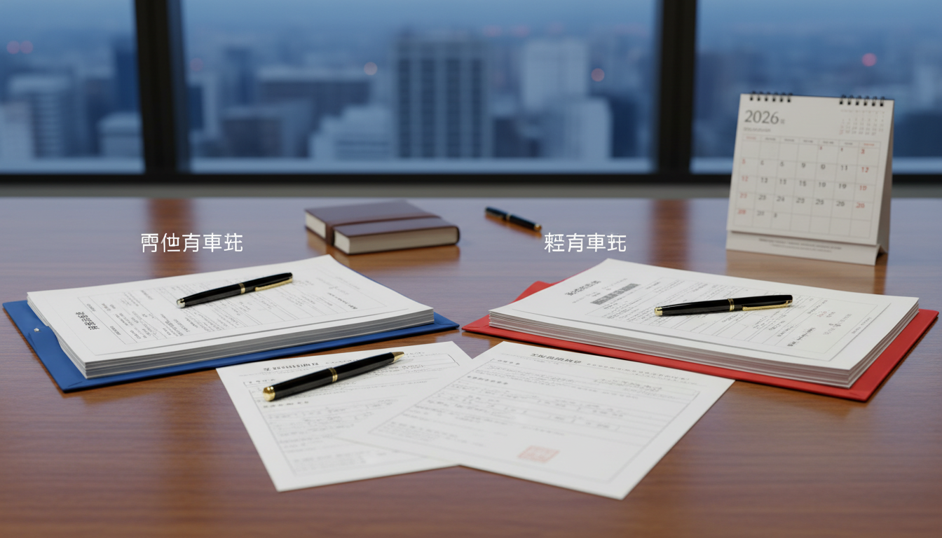 普通自動車と軽自動車で用意する書類が違います！